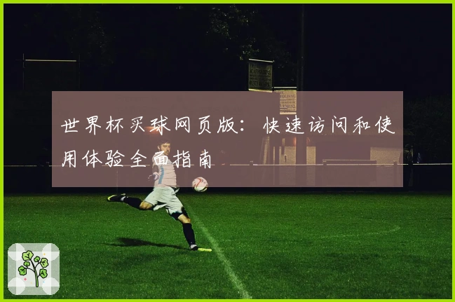世界杯买球网页版：快速访问和使用体验全面指南